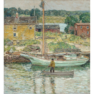 Reproduction Sloop à huîtres, Cos Cob - Childe Hassam