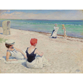 Reproduction Sur la plage, Falsterbo - Paul Fischer