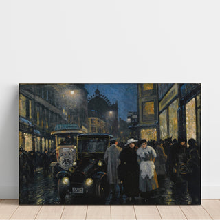 Reproduction Une promenade nocturne sur le boulevard - Paul Fischer