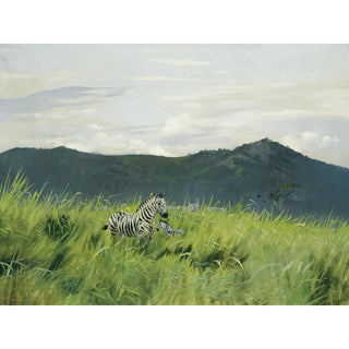 Reproduction Zèbre dans la steppe - Wilhelm Kuhnert