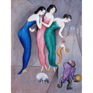 Rêves et fantaisies n° 1 The Skittle Alley - Nils Dardel | Reproduction Tableau Décoration murale affiche copie
