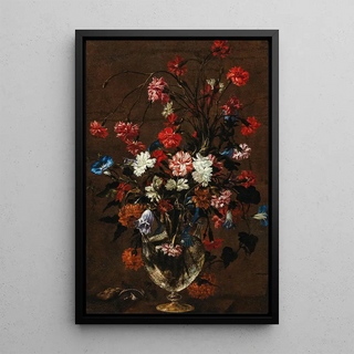 Roman School - Carnations and other flowers in a glass vase.webp