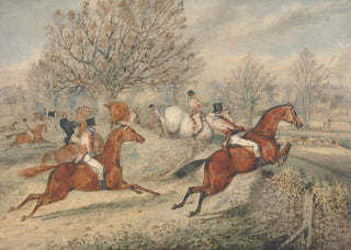 Samuel Alken - Stag Hunting Full Cry the Stag Hounds Tear Down a Slop at Right.webp