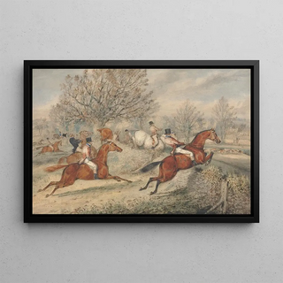 Samuel Alken - Stag Hunting Full Cry the Stag Hounds Tear Down a Slop at Right.webp