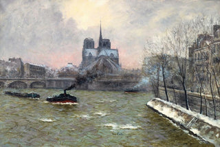 Siebe Johannes Ten Cate - Le chevet de NotreDame vu du pont de la Tournelle effet de neige.webp