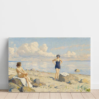 Sur la plage - Paul Fischer | Reproduction Tableau Décoration murale affiche copie
