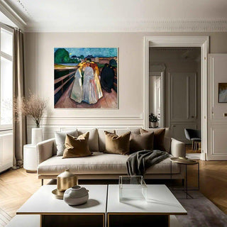 Sur le pont - Edvard Munch | Reproduction Tableau Décoration murale affiche copie