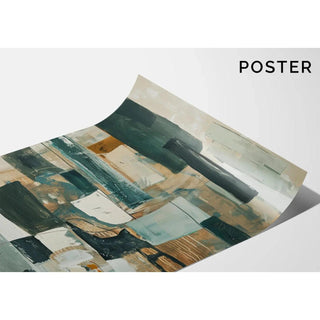 Tableau Abstrait – Équilibre Silencieux | Affiche Murale Contemporaine aux Tons Neutres et Formes Structurées | Déco Apaisante pour Salon ou Bureau