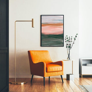 Tableau Abstrait – Horizon Brumeux | Affiche Murale Paysage Minimaliste aux Tons Feutrés | Déco Élégante et Moderne pour Salon ou Bureau