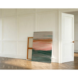 Tableau Abstrait – Horizon Brumeux | Affiche Murale Paysage Minimaliste aux Tons Feutrés | Déco Élégante et Moderne pour Salon ou Bureau