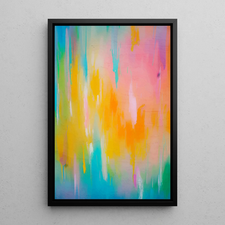 Tableau Coloré – Cascade Pastel | Affiche Abstraite aux Tons Doux et Fluides | Déco Murale Moderne et Lumineuse pour Salon ou Chambre