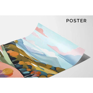 Tableau Coloré – Soleil d’Argile | Affiche Abstraite Tons Terre et Paysage Minimaliste | Déco Chaleureuse pour Salon ou Bureau