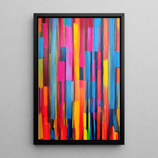 Tableau Coloré – Vibrations Chromatiques | Affiche Abstraite aux Couleurs Vives | Déco Moderne et Énergique pour Salon, Bureau ou Loft Contemporain