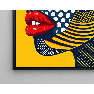 Tableau Pop Art – Visage Pop | Affiche Graphique Colorée Style Lichtenstein | Poster Contemporain de Profil Féminin pour Déco Murale Audacieuse