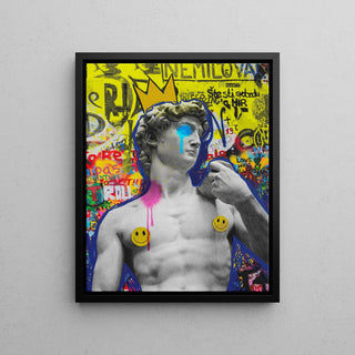 Tableau Street Art – David Punk Pop | Affiche Graffiti Colorée Style Urbain et Détournement Classique | Poster Moderne Déco Pop Culture