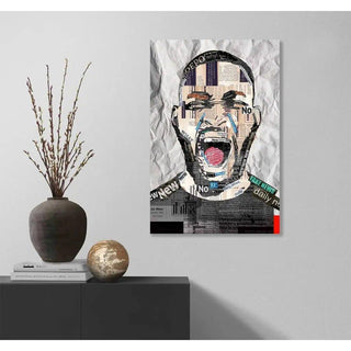 Tableau Street Art – La Rage de l’Info | Affiche Collage de Journaux | Poster Pop Art Contemporain sur la Désinformation et les Médias