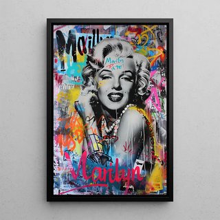 Tableau Street Art – Marilyn Monroe Iconique | Affiche Pop Art Moderne en Graffiti Coloré | Poster Urbain de Star Célèbre