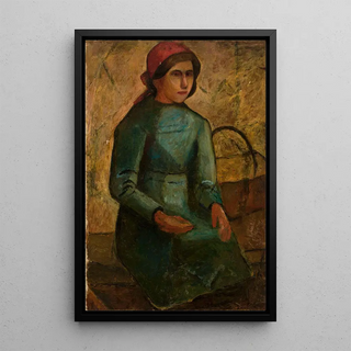 Tadeusz Makowski - Dziewczyna w zielonej sukni z koszykiem.webp