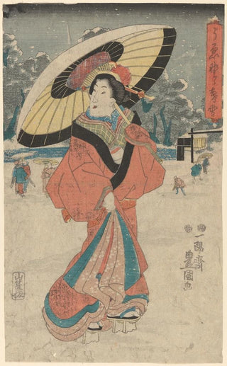 Toyokuni Utagawa - Snow Print Woman with Umbrella.webp