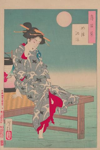 Tsukioka Yoshitoshi - Cooling off at Shijo Shijo noryo.webp