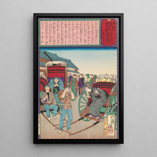 Tsukioka Yoshitoshi - The Loyal Wife Koto Recognizes Her LongLost Husband as a Rickshaw Driver.webp