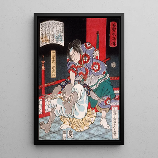 Tsukioka Yoshitoshi - hara Takejir Takematsu Subduing a Bald Demon.webp