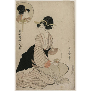 Une femme attirante ressemblant à l'acteur Iwai Hanshiro - Kitagawa Utamaro | Reproduction Tableau Décoration murale affiche copie