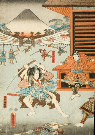 Utagawa Kunisada Toyokuni III - Night Attack of the Soga Brothers Soga no Jr Sukenari and Kga no Sabur.webp