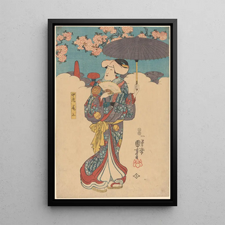 Utagawa Kuniyoshi - Woman with Purple Umbrella.webp
