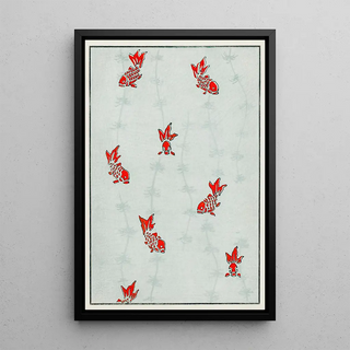 Watanabe Seitei - Seamless gold fish illustration.webp