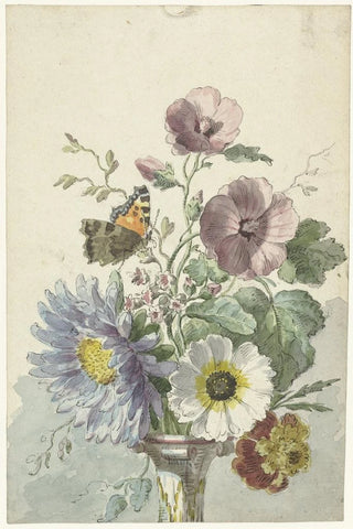 Willem van Leen - Bouquet of Flowers with a Butterfly.webp