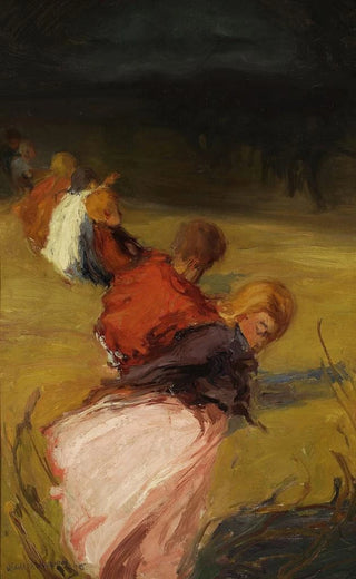 Witold Wojtkiewicz - Children surprised by a storm Procession of children.webp
