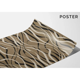 Bohemian Waves Poster Beige and Black - Contemporary Design