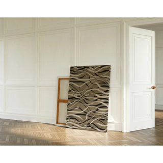 Bohemian Waves Poster Beige and Black - Contemporary Design